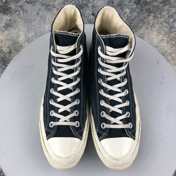 Converse Unisex Size 10M 12W Comme des Garcons PLAY Black High-Top Sneakers - Picture 3 of 15